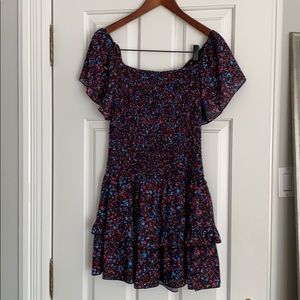Parker black floral print summer dress size XS.